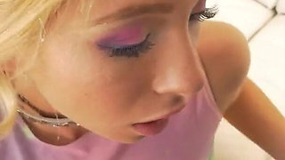 Gorgeous tiny blonde teen roughly fucked in online hookup