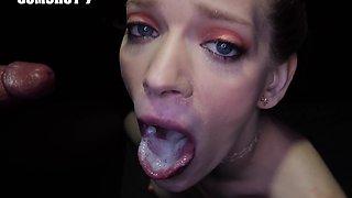 Makeup slut Erin Everheart gets fucked through gloryhole