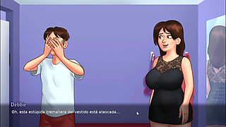 My stepmom kisses me in the fitting room and gets hot - summertime saga