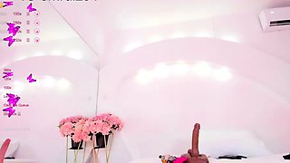 Amateur brunette devyn toys her big pussy in the office