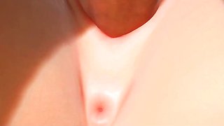 Close-up pussy fuck of petite busty anime girl AI