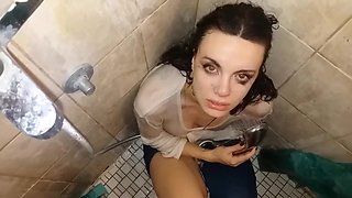 Toilet Slut Being Facefucked