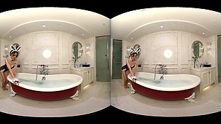 Bathroom Play With Sexy Rabbit Cosplay - Brunette Nonnude