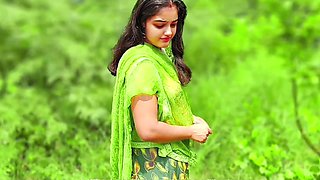 Cute indian babe has sensual intercourse with her lover in the forest