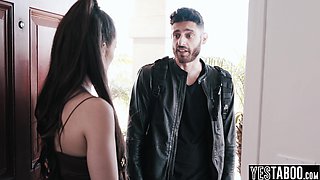 Petite mommy fucks a goon to save stepbro
