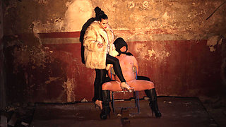 On a Chair with Smoking and Nipple Play