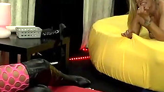 Two Babes with Big Boobs Fucking and Sucking Dick