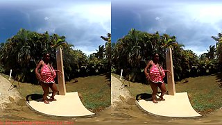 Miosotis Takes A Pool Shower; Gigantic Tits Ebony Bbw Stripping