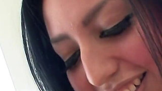 Young slut walk in on older stud having a shower and they fuck on the bathroom floor