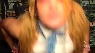Blonde Slut with Pigtails, Fingerfucking Her Wet Tight Pussy, Then Sucking Her Juices off of Her Fingers