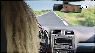 Prof Picks Up A Stranger In The Car She Jerks His Cock And He Cums Italian Dialogues - Miele Blanco