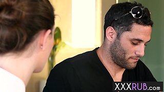 Big titties gets pounded after she sucked it