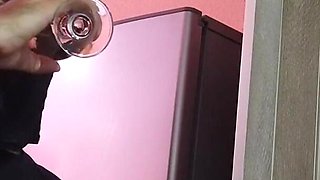 A glass of pee from a mature sexy woman