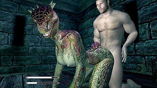 Lusty Argonian Maid Spreads Her Legs