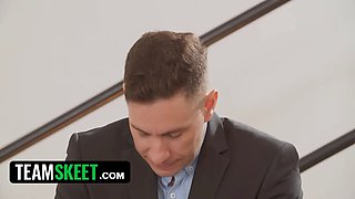 Sexy ladies Liz Ocean & ellie shou attempt to convince their manager that they are committed to their jobs