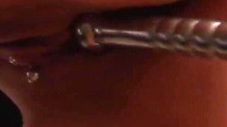 She is horny and she masturbates in sexy latex outfit