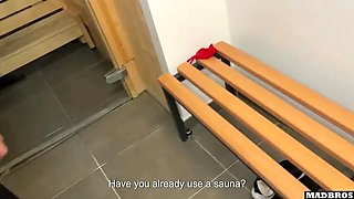 Hot Dominican Girl Gets Fucked Hard in Sauna by BBC While Brother is Away - Big Tits, Doggy Style, Interracial