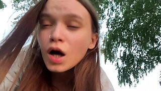 Fucking Hard My Best Friend's Hot Girlfriend in Forest While He Setting up a Tent and Building a Bonfire