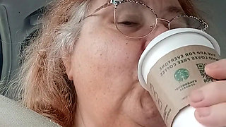 Talking and enjoying My treat from starbucks gift card I was given