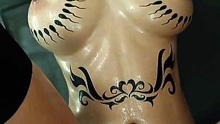 Madruga3d Nymphomaniac Slut Intensely Fucked by Double Monster Black Cocks, Hot Ass Swallowing Cum, Dirty Pussy Drenched in Cum