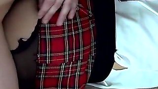 College girl forgot to wear panties under pantyhose (part 1)