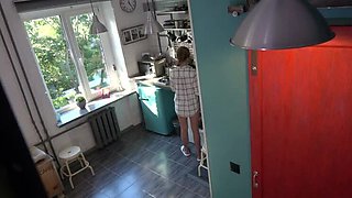 Step Daughter Ellison Sun Blows Step Dad in Kitchen - Amateur Teen Taboo