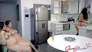 Pregnant Woman Humiliates the Sexy Employee with Her Wife - Sara Blonde - Salome Gil - Sussy Love