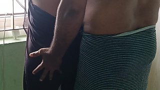 Stepaunty Enjoying Fuck with Step Son at Windows Side in Home Made Romance