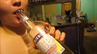 Wife Swallows Piss & Enjoy It, Whole Bottle of Piss From Husband Dick