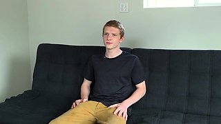 Office audition freckled amateur in solo