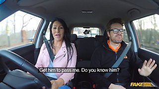 British teen with huge tits gets creampied by driving instructor in fake driving school