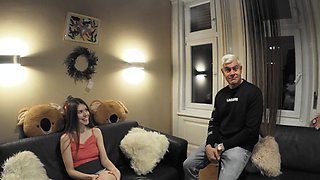 Brunette Princess Alice rides cock of Porno Dan in doggy style with passion