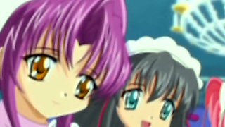 Sexy anime maid sucks dick