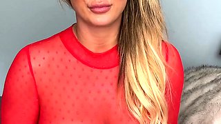 Blonde tight pussy babe solo toy fun in glamour masturbation