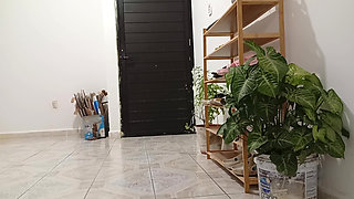 Chubby neighbor cleaning in the new apartment (part 4)