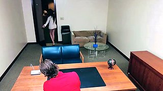 Secretary and vice principal blowing dick at the office