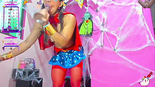 Happy Halloween Wonder Woman Love Ur Dick Very Exotic Deep in My Pussy All Time Until Squirt Alot Beautiful Dadd Part. 03