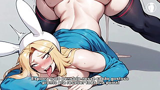 Fionna, I came hot on that thick cock and moaned hot