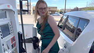 Video of shy but kinky blonde Roni being naughty in the car