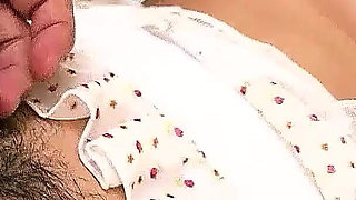 Skinny Asian teen caught masturbating and got blowjob