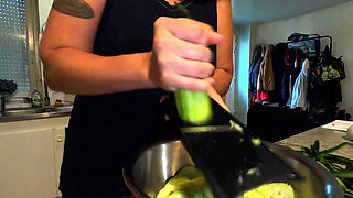 VgWhite prepares cucumber on a hot evening
