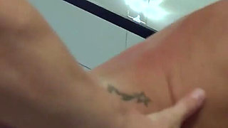 Woman with Tattoos Gets Her Mouth and Pierced Pussy Hammered by a Horny Man