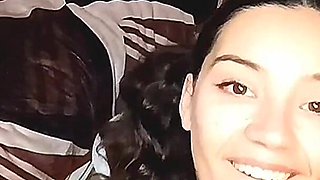 Sexy Latina Girl on Her Knees Asking You to Fill Her Mouth with Milk