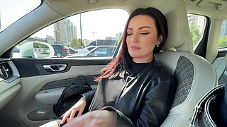 Risky Car BJ Mishap – Gagging MILF Almost Caught by Pedestrians