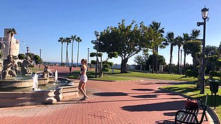 Beautiful big titted teen outdoor masturbation