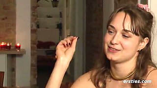 German Amateur Brunette Leonie Masturbates with Clothespins - Pierced Nipples & Pussy Play