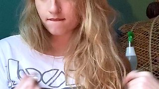 Hot blonde glamour babe solo plays to pleasure her hot body