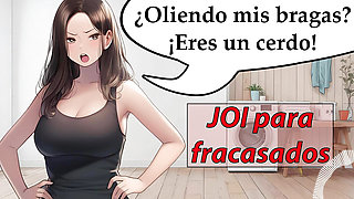 JOl for failures. You're the janitor and you're caught smelling panties. Spanish voice.