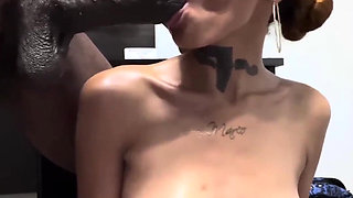 Pretty Jada Slim Sucks Big Black Cock!