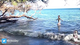 Ziva Fey - Getting Wet Fully Clothed in the Ocean